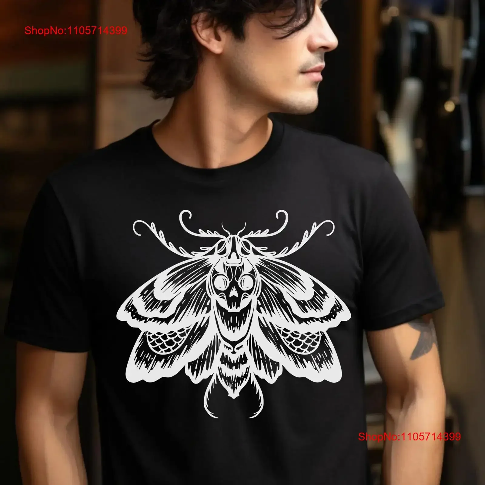 Death Head Moth T Shirt Lover Grunge Aesthetic Witchy Clothing Occult Lepidopterology vintage Washed Top For Everyday Wear