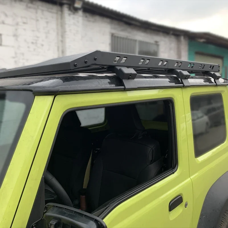 JB74 Roof Rack With LED Light For Suzuki Jimny JB64 JB74 2018 2019 2020 2021 2022 2023 Top Luggage Cross Bar Rail Basket Rack