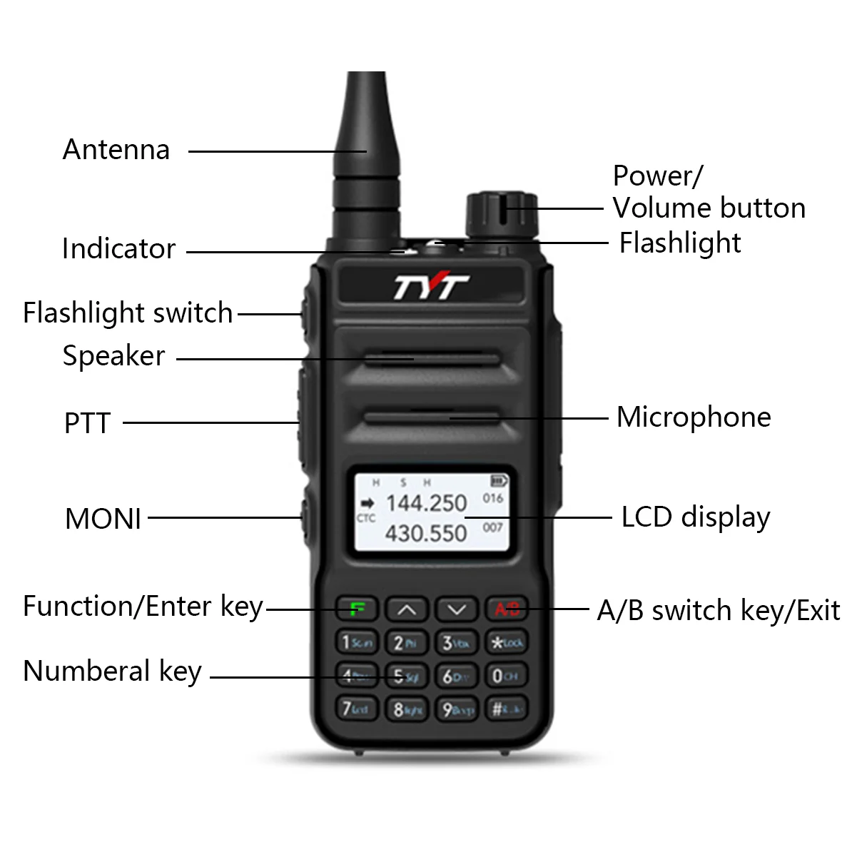 TYT Walkie Talkie TH-UV88 VHF/UHF 5-Watt Portable Two Way Radio FM Long Range Walkie Talkie Amateur Analog  Transceiver