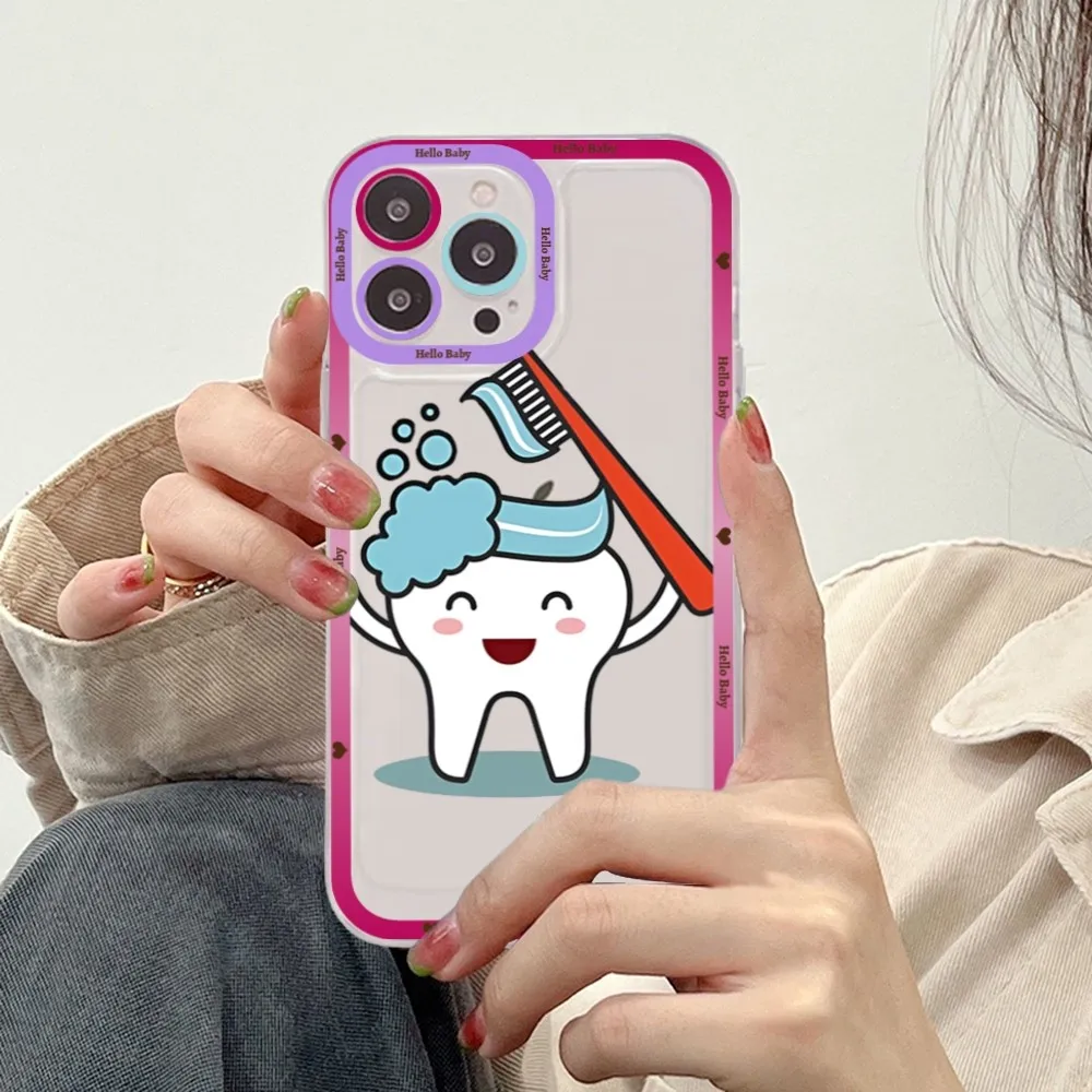 Dentist Tooth Phone Case For iPhone 15 14 13 12 11 Pro Max XS X XR Mini Protective Cover