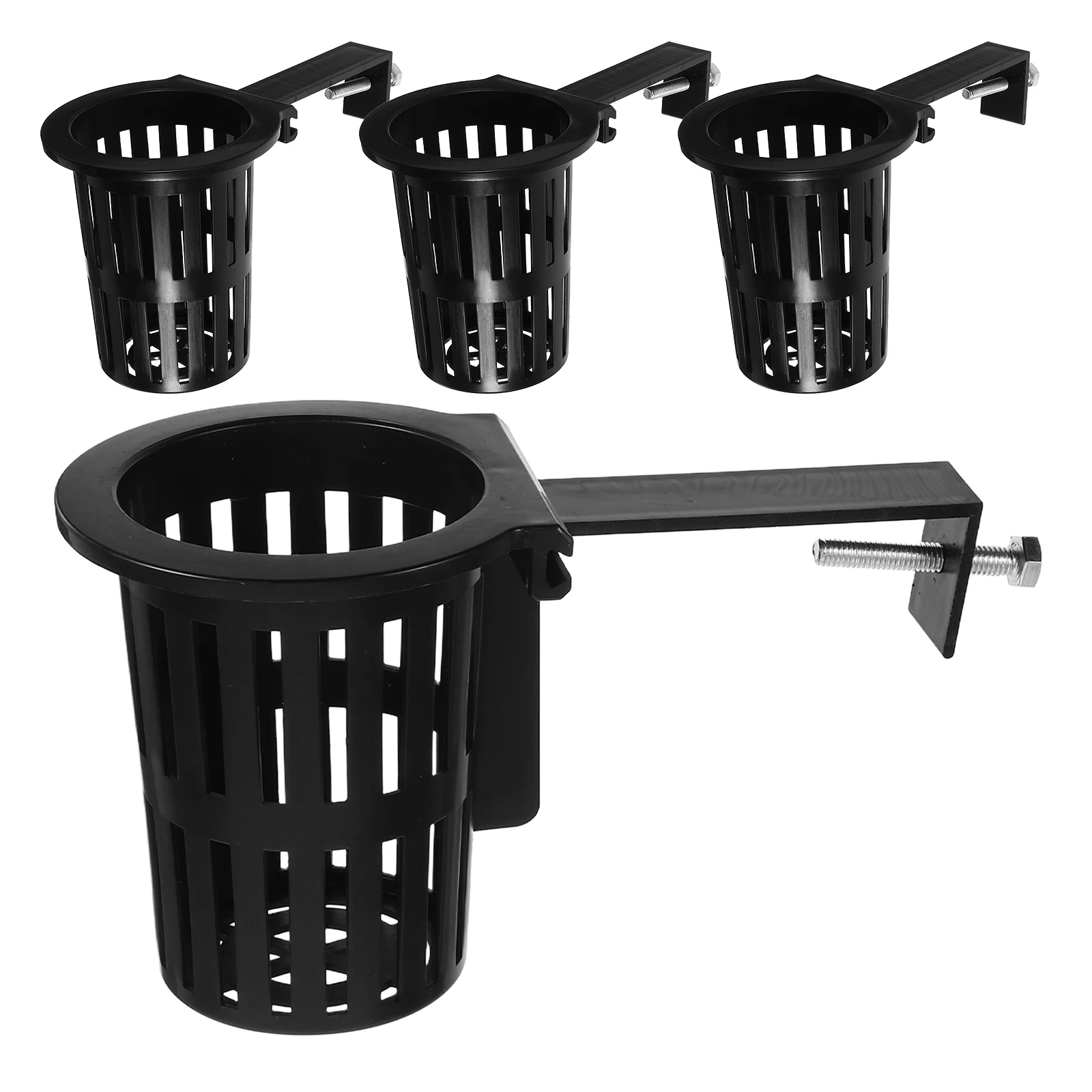 

4 Pcs Hydroponic Decorative Basket Plastic Mesh Grow Cups Hanging Net for Plants Aquatic Planters Slotted