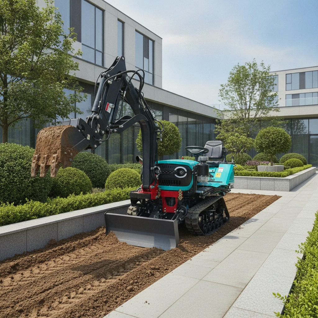 

55HP Crawler Tractor Rubber Track Farm Machine Multifunctional With Rotary Tiller Dozer Seeder Matching Tools