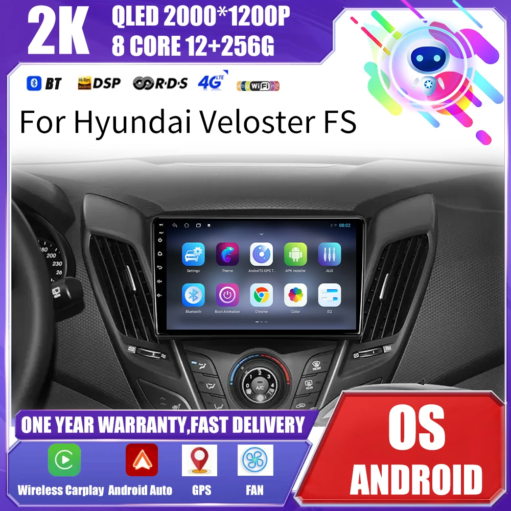 

9 inch for Hyundai Veloster FS 2011 -2017 Android OS Car Multimedia Radio Player GPS Navi Wireless Carplay WiFi BT 4G Head Unit