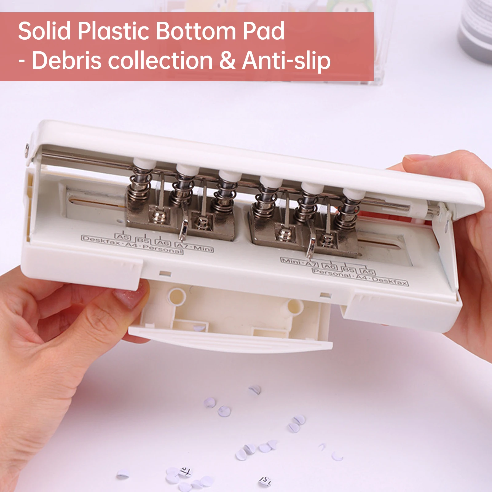 KW-triO قابل للتعديل 6 فتحات لسطح المكتب لكمة لـ A4/A5/A6/A7/B5/الشخصية/Deskfax منظم مخطط الألبان سعة 10 ورقة