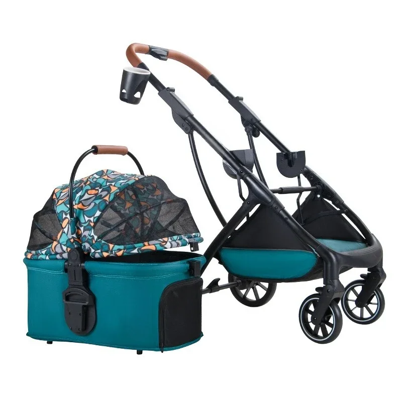Pet dog trolley, cat out trolley, foldable multi-cat and dog separated large space pet