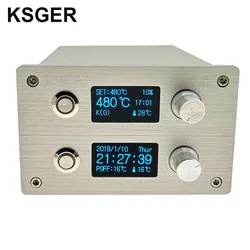 KSGER 2 in 1 stazione di saldatura T12 STM32 OLED essiccatore d'aria fai da te 9501 manico in lega di alluminio pistola ad aria calda stazione di rilavorazione SMD