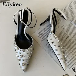 Eilyken Rivet Sexy Pointed Toe Women Pumps Slingback Shoes Wedding Party Buckle Strap High Heels Female Sandals