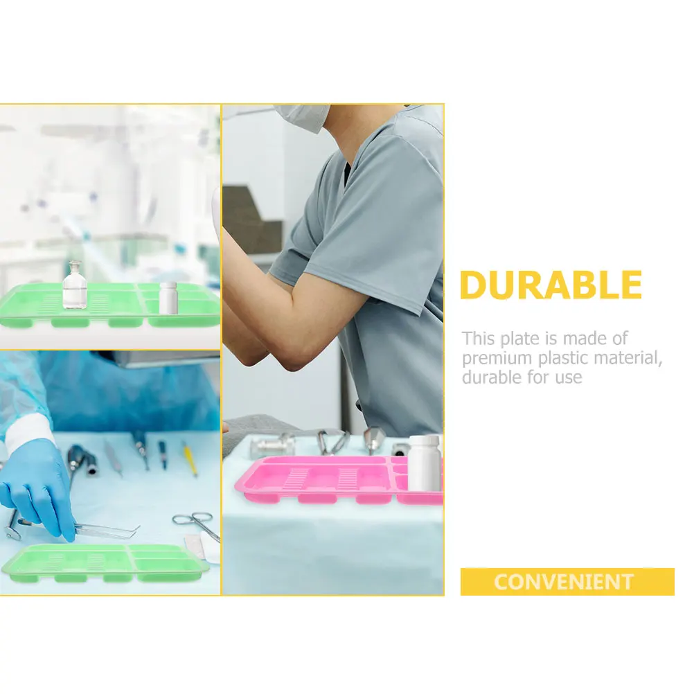 

2Pcs Colored Mini Dental Organizer Tray Plastic Storage Plates for Dentistry Instruments Smooth Surface Easy Access Clinics Labs