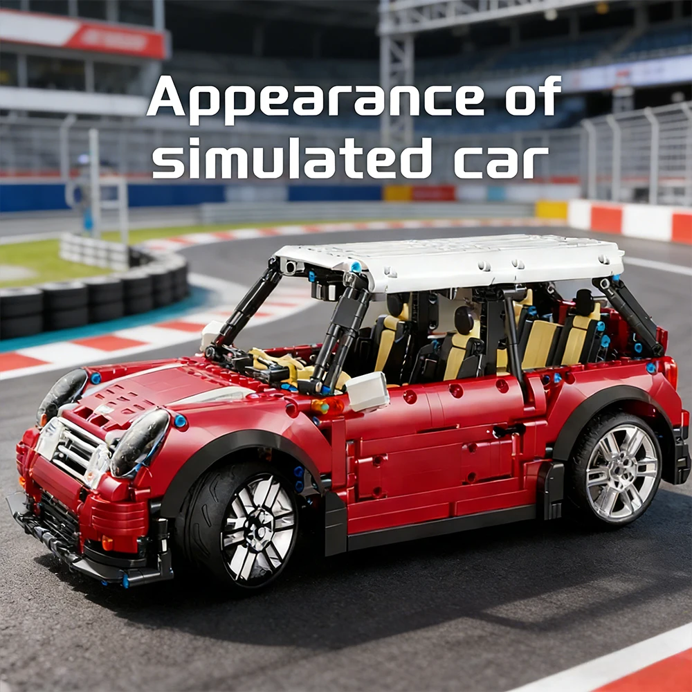 

MOC Red Supercar Building Blocks 1:10 Scale Static Technical Car Model Classic Racing Vehicle Bricks Set Educational Toy Gift