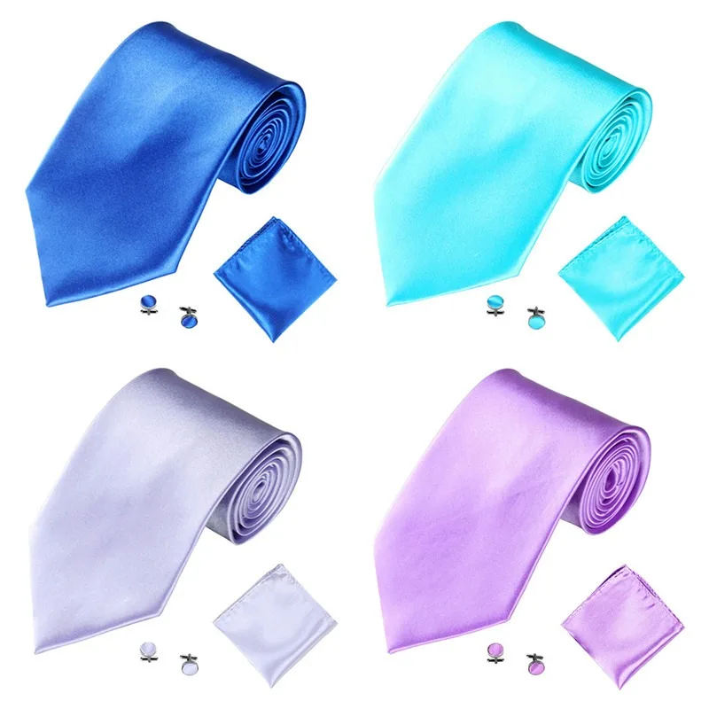 

Fashion Neck Tie Set for Men Women Business Wedding Satin Black Blue Green White Red Gray Pink Purple Yellow Necktie Sets TY23