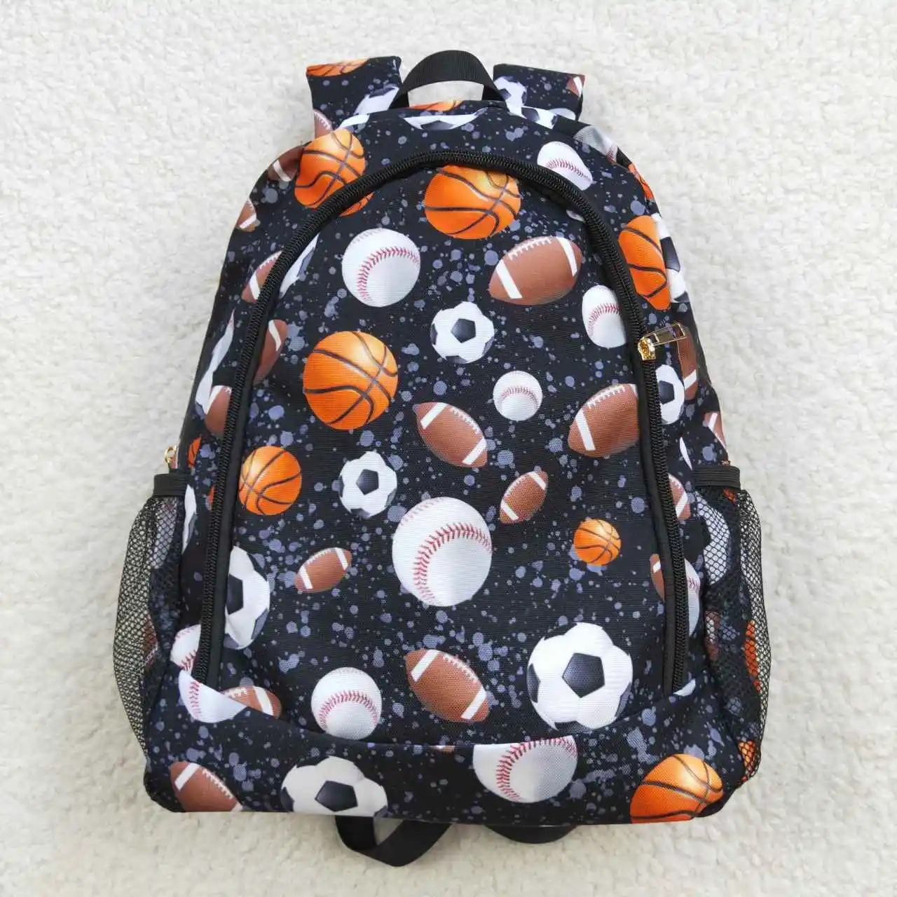

BA0125 Wholesale toddler boys Football Rugby Black Backpack mochilas kids clothes for girl backpack New Arrival bags