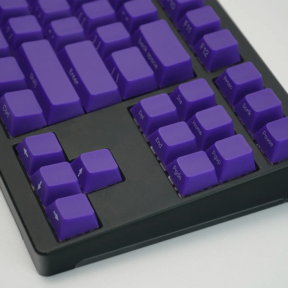 Npkc oem branco retroiluminado keycaps roxo cereja retroiluminado keycap 130 teclas para teclado mecânico mx tampas de chave de impressão lateral