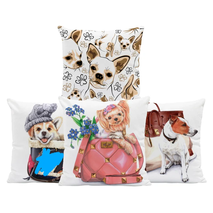 

Funny Puppy Pillowcase Cute Dog Throw Pillow Cover Home Decoration Modern Bed Sofa Women Room Aesthetics Pillows Case 40x40 Cm