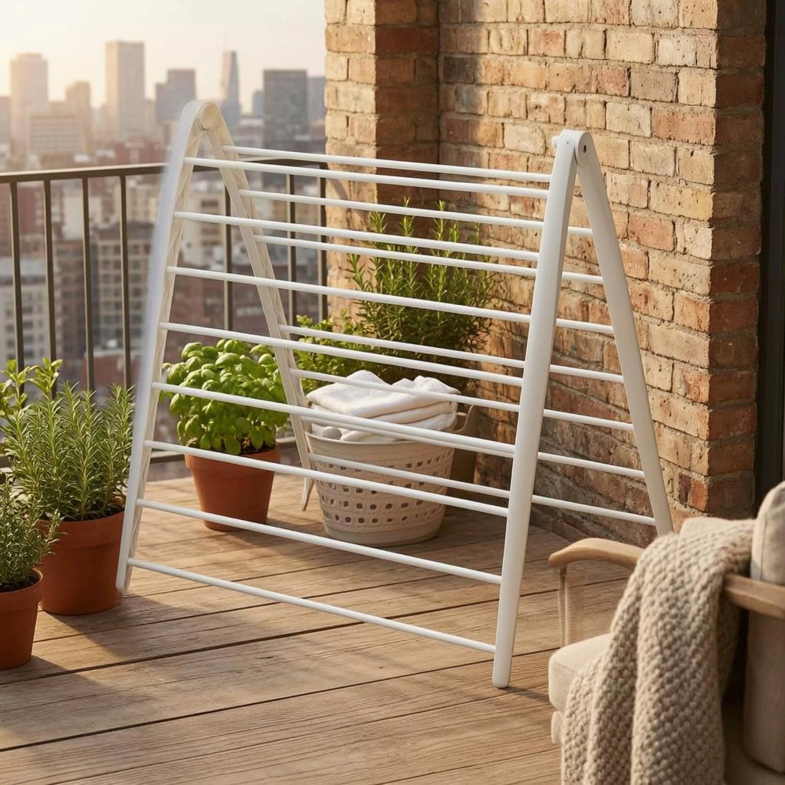 Angled-Frame Drying Rack Slanted Foldable Clothes Drying Rack