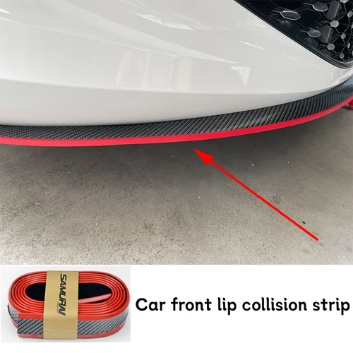 Protector de labios de parachoques delantero Universal, fibra de carbono, accesorios universales para prevención de colisiones y arañazos de labio delantero automotriz
