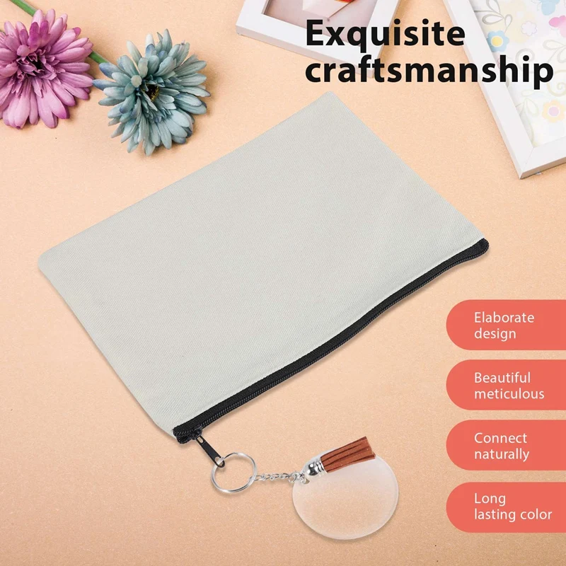 10 шт., сублимационные заготовки, сумка «сделай сам», теплопередача, косметички, железный чехол на молнии, холст, чехол для ручек для женщин и детей