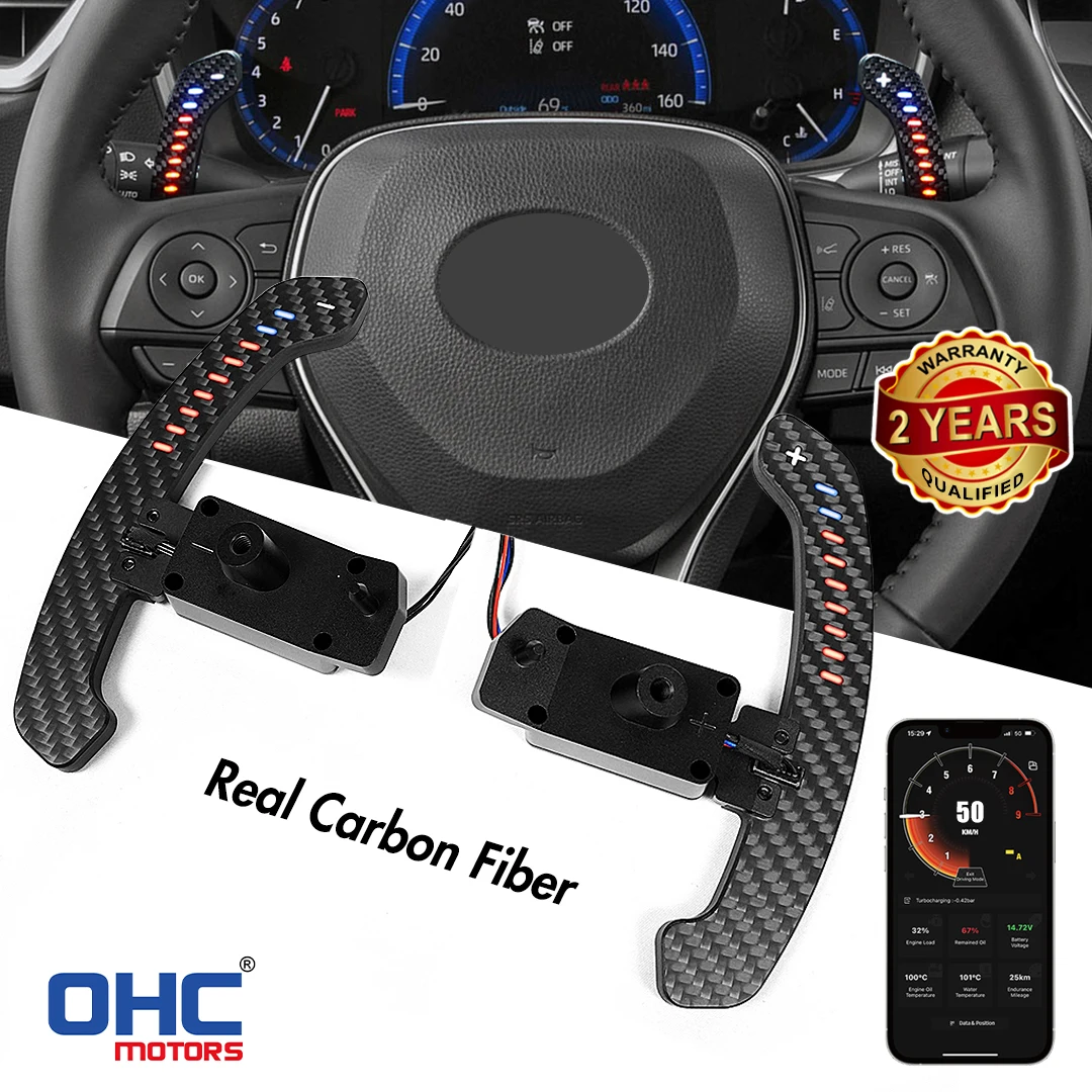 

OHC Carbon Fiber LED Magnetic Paddle Shifters for Toyota Corolla Yaris GR Avalon Camry GR