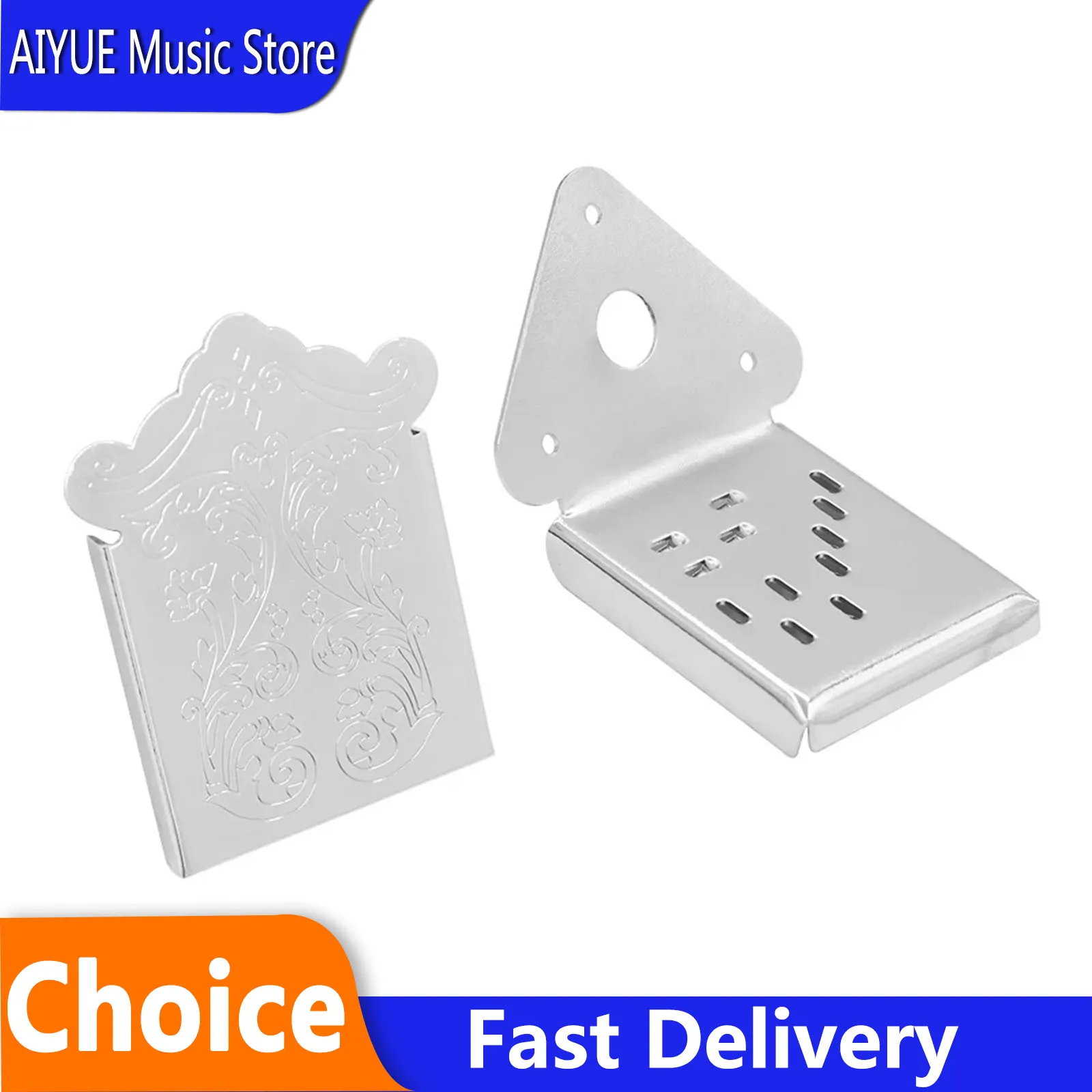 Mandolin Metal Stretcher Plate Silver Mandolin Tailpiece Bridge Chrome Plated Cigar Box Guitar Tailpiece String Instrument Parts