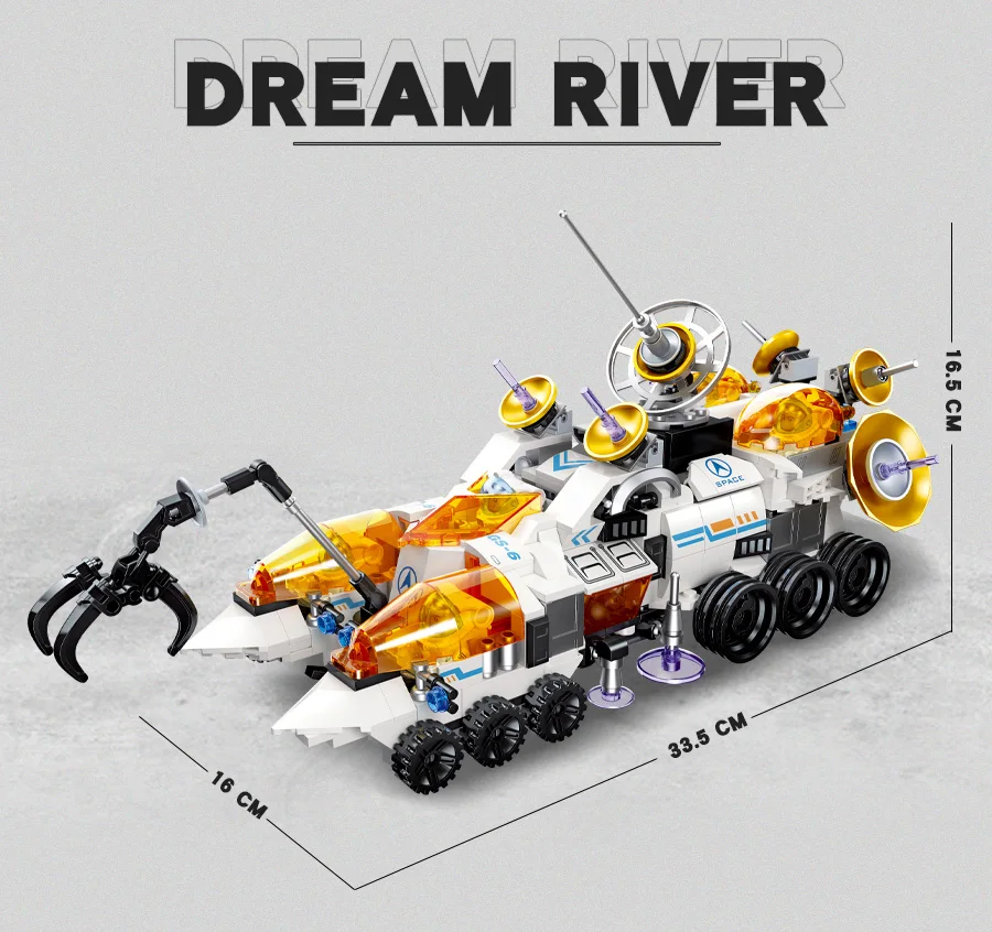 Space Aerospace Building Blocks 6 in 1 Alien Mars Rover Detection Vehicle Excavating Machinery Bricks Toys Compatible With LEGO