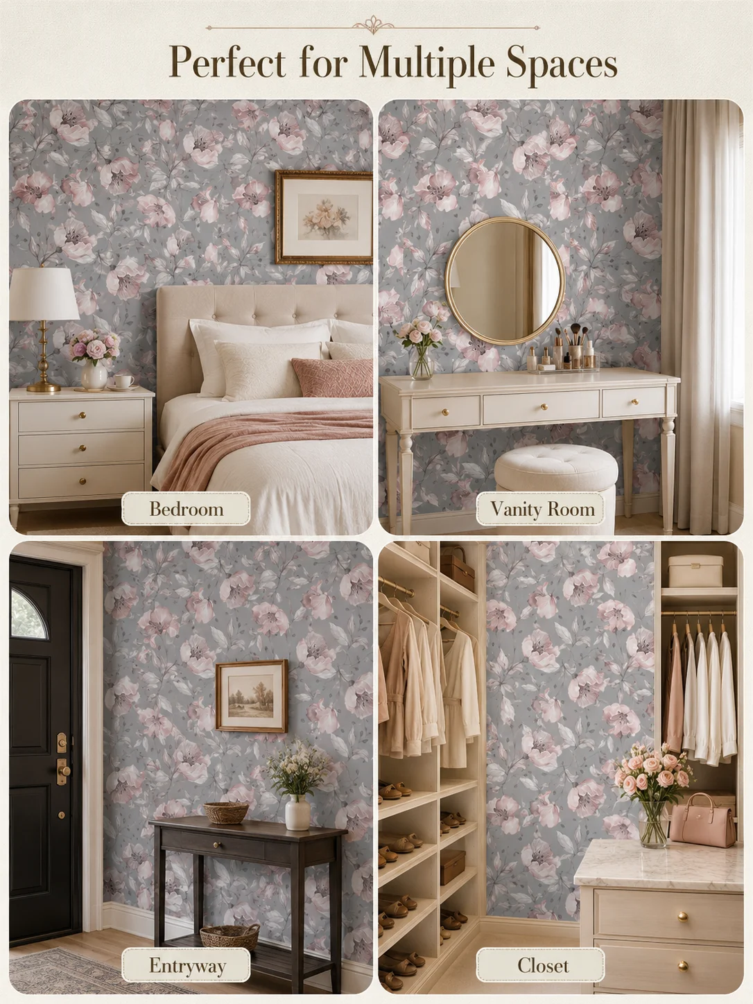 1PCS plants flowers pattern design thickened moisture-proof waterproof self-adhesive wall stickers home decoration residue-free