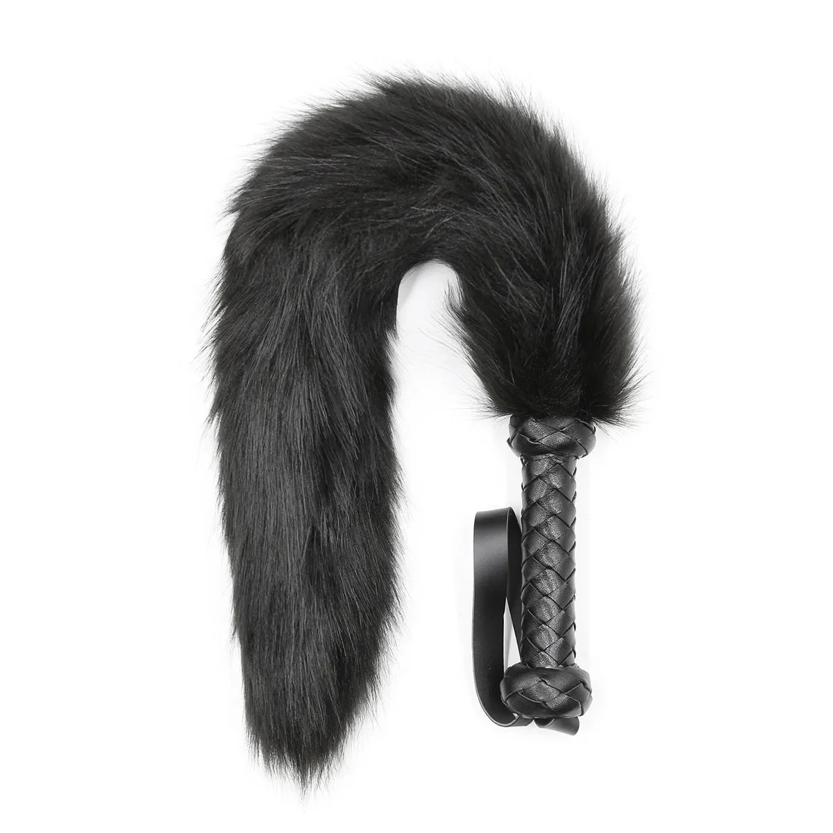 Handle Artificial Wool Horse Whip,Horse Training Crop Whip Covered Handle with Wrist Strap