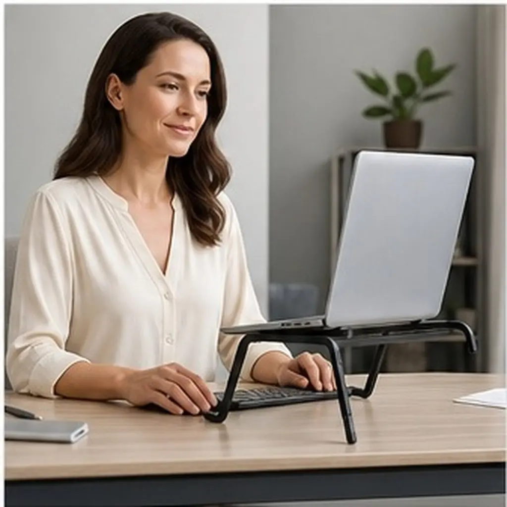 Metal Laptop Stand for Desk Minimalist Monitor Riser Elevated Pc Holder Desktop Computer Stand Ergonomic Work Desk Elevator