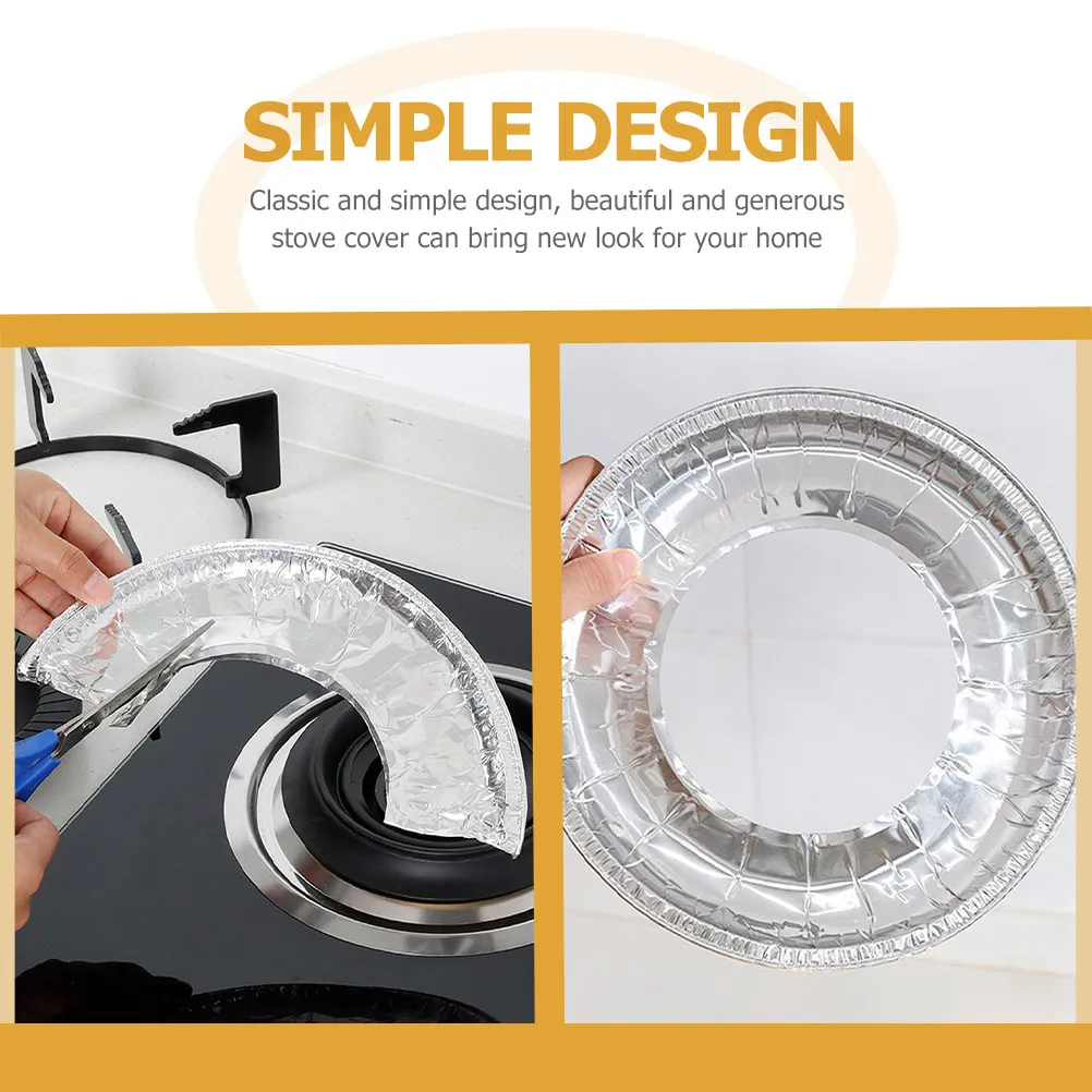 20Pcs Premium Aluminum Foil Gas Burner Liners Golden Stove Burner Covers 21.5x21.5cm Square 23x23cm Round Fast Heat Conduction