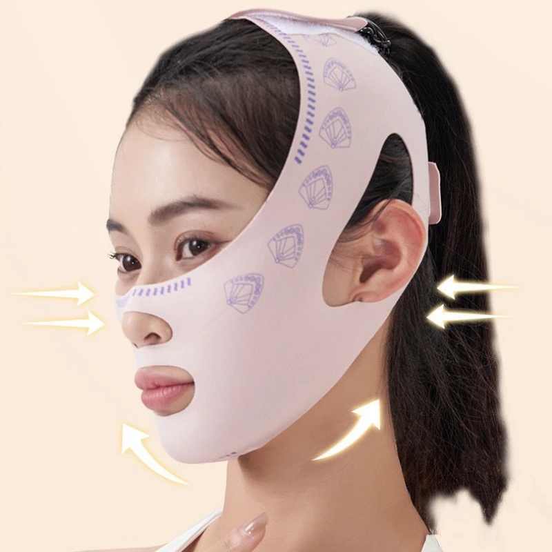 حزام رفع الوجه لتشكيل الوجه يحسن الطيات الأنفية ويزيل ضمادة مرنة للذقن المزدوجة #5