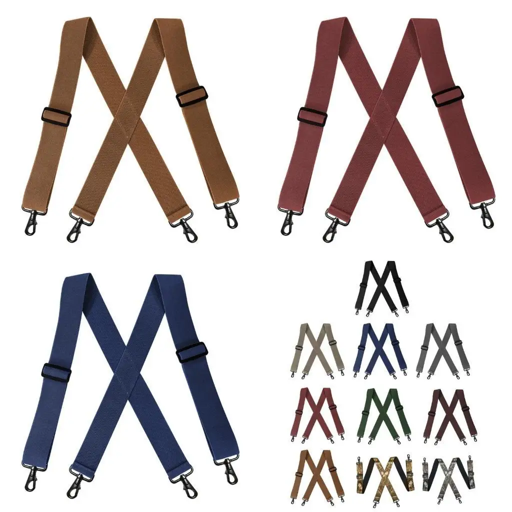 652f Мужские подтяжки с дизайном X и прочный 4 металлического зажима для безопасной сцепления.