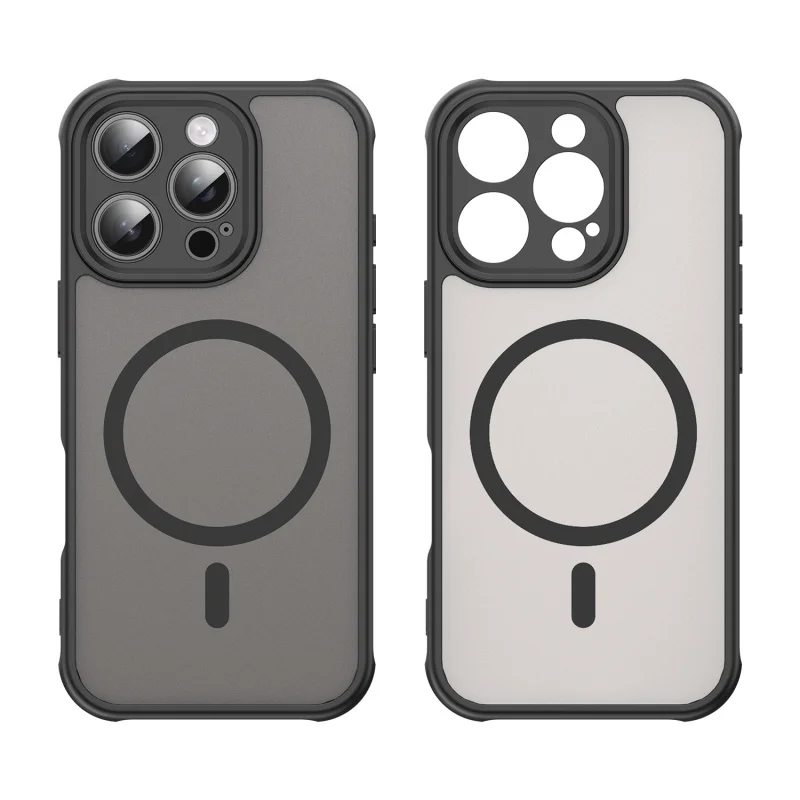 Rüstung stoßfeste matte Magsafe Wireless Charge Hülle für iPhone 16E 15 14 13 Pro Max Plus durchscheinende Magnet-Zuckerguss-Hartschale