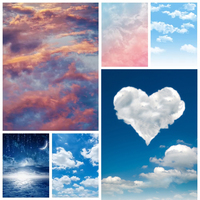 Laeacco Baby Shower Backgrounds Blue Sky Sunset Clouds Child Newborn Birthday Photography Backdrops For Photo Studio Photocall