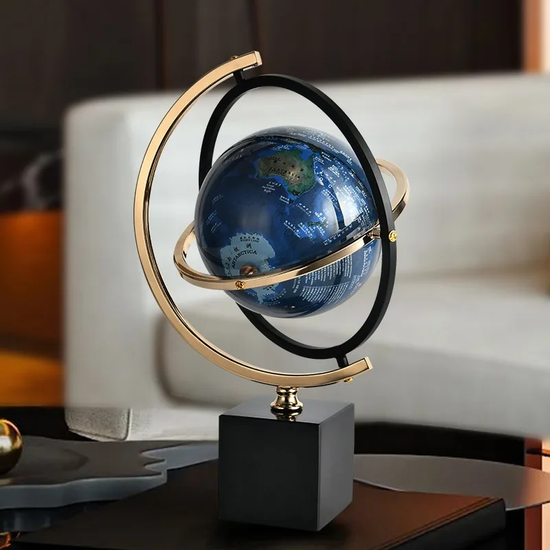 Light Luxury High End Globe Ornament Creative Desktop Decoration for Home Living Room Study Office