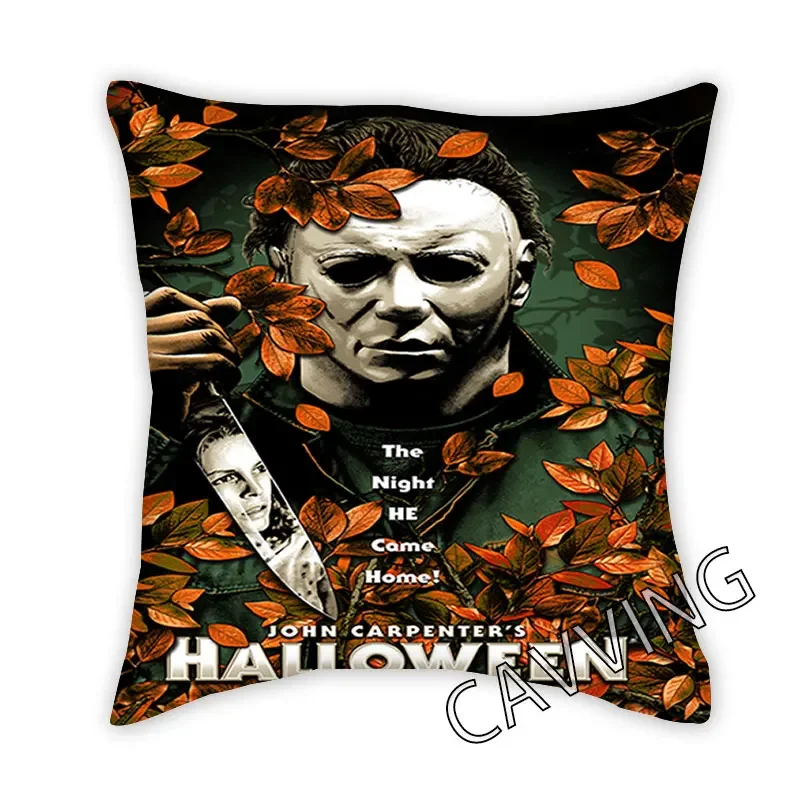 

Halloween Movie Myers 3D Printed Polyester Decorative Pillowcases Throw Pillow Cover Square Zipper Cases Fans Gifts J01