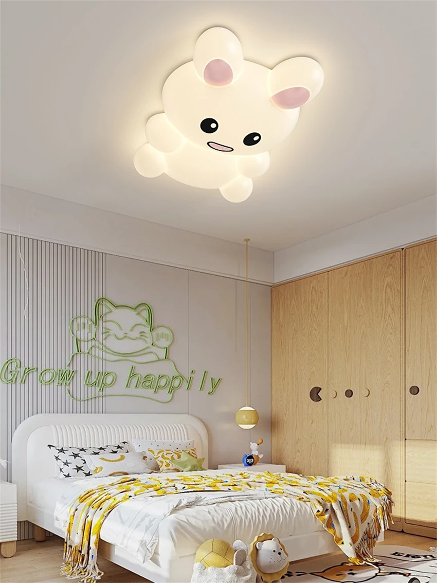 LED Dimming Rabbit Eye Protection Ceiling Lights Kids Room Light Boys Girls Bedroom Room Modern Princess Room ceiling lamps