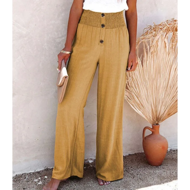 

2025 Summer pantalones de mujer Wide Leg Pants Women Pants Casual Pants Female Solid color Loose High Waist Straight Trousers