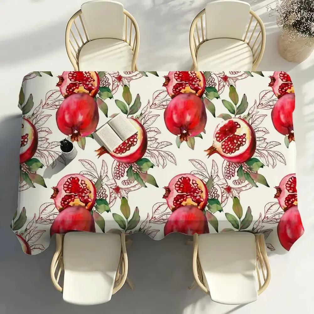 Pomegranate Fruit with Many Seeds Table Cloth Home Party Picnic Dining Room Kitchen Patios Stain-Proof Polyester Table Cloth