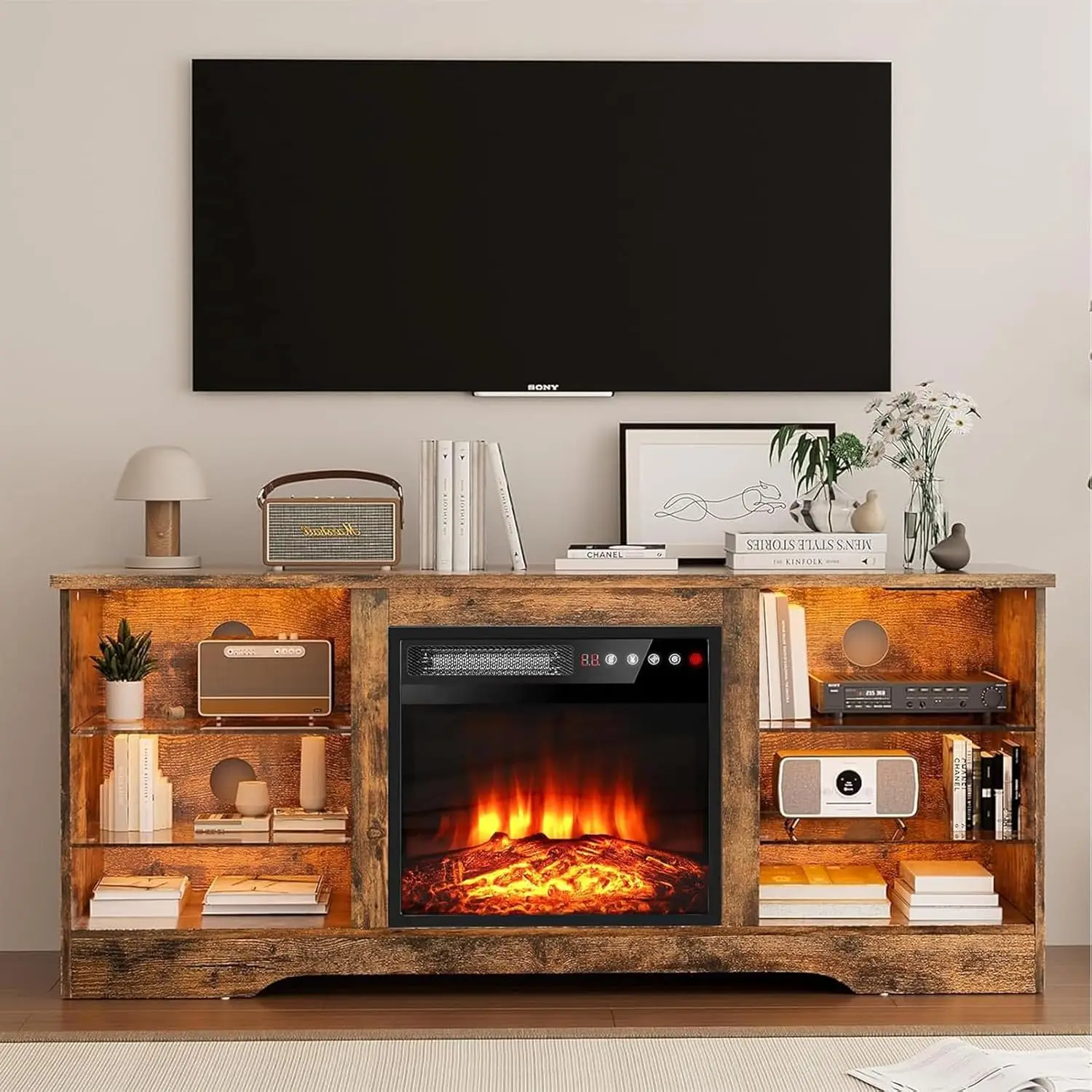 Electric Fireplace TV Stand for 65