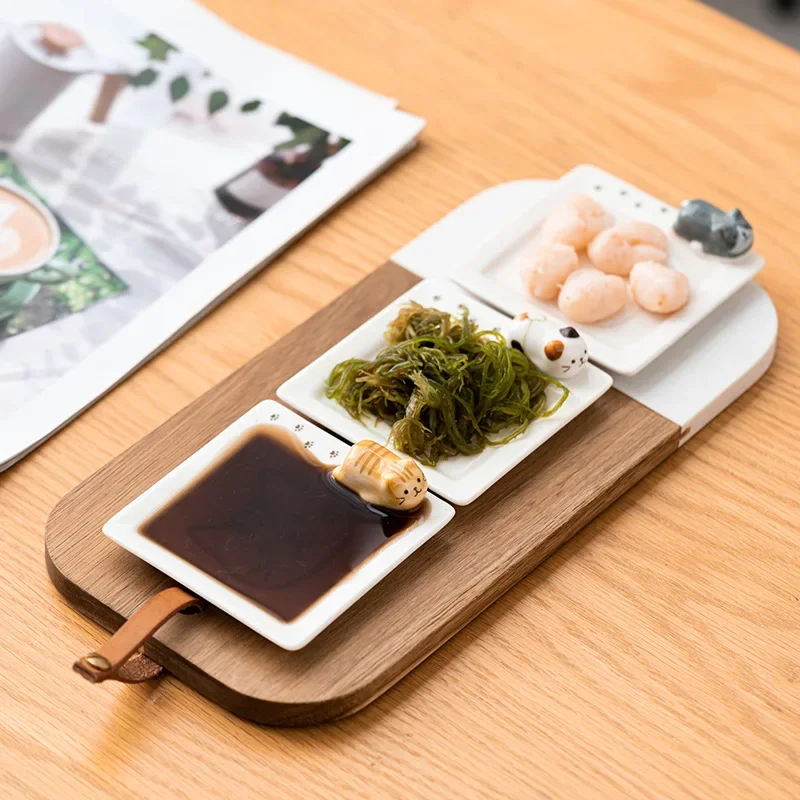 1pc Japanese Style Ceramic Tiny Plate Creativity Home Restaurant Soy Sauce Vinegar Mustard Seasoning Animal Ceramic Dish Kitchen