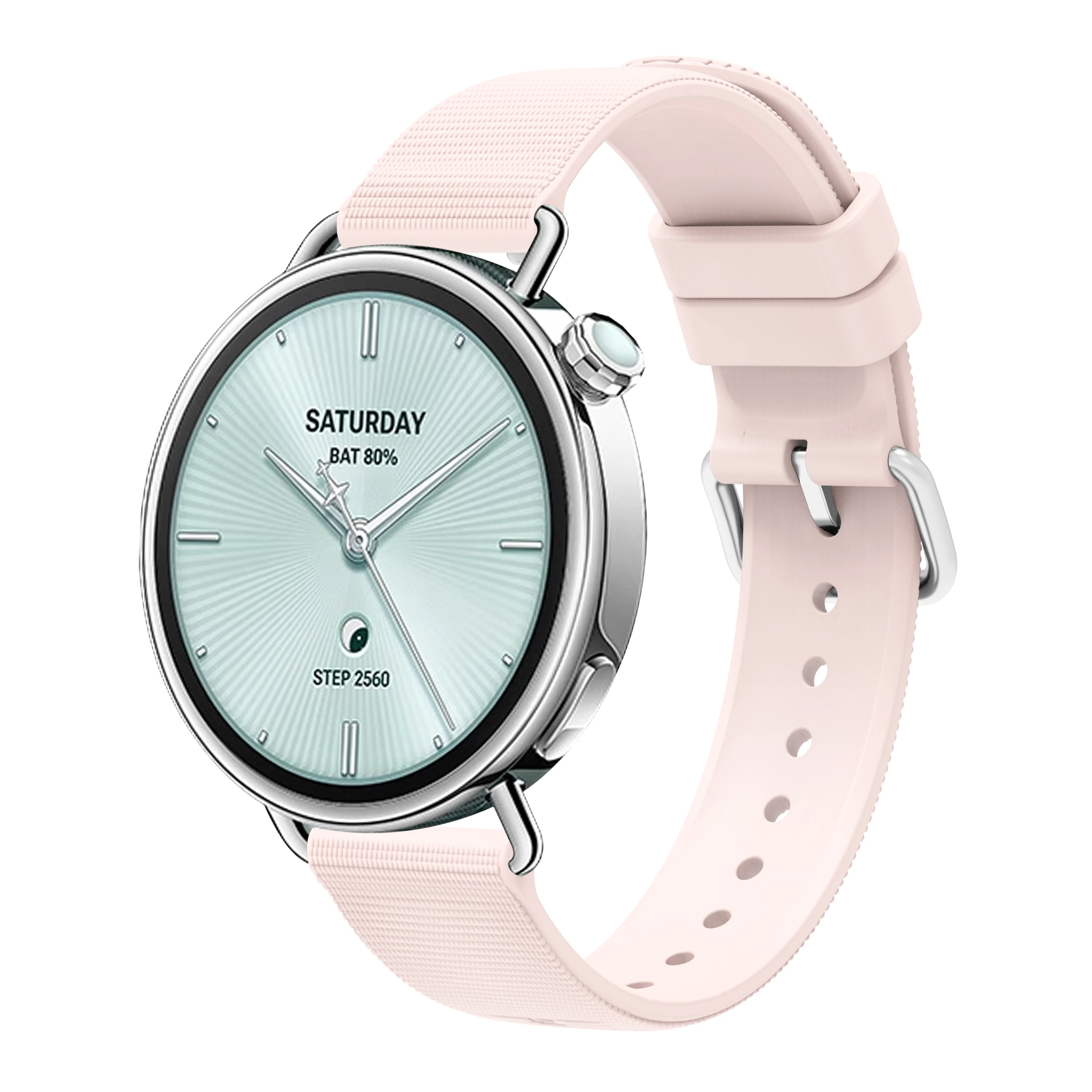 For Xiaomi Watch S4 41mm Watch Band 18mm Textured Silicone Strap - Pink