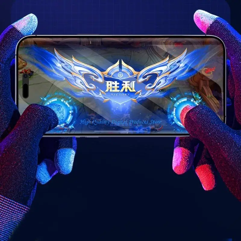 u2je 2pcs 게이머 슬리브 땀 방지 5 손가락 덮개 민감한 터치 손가락 슬리브