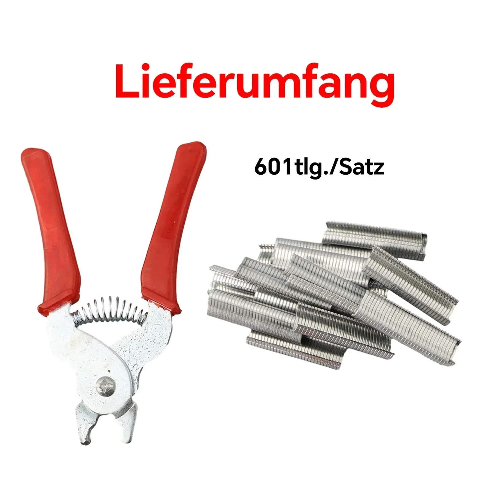 15.5 Cm 1pcs Wire Fastening Pliers With 600pcs M Type Fasteners For Wire Fastening Poultry Cage Installation Tools