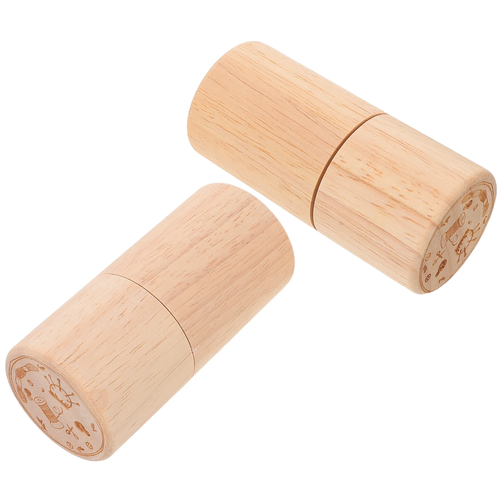 

2Pcs Wooden Needle Holder Portable Sewing Needle Case Efficient Storage Box for Travel Embroidery Sewing Tools Home Use