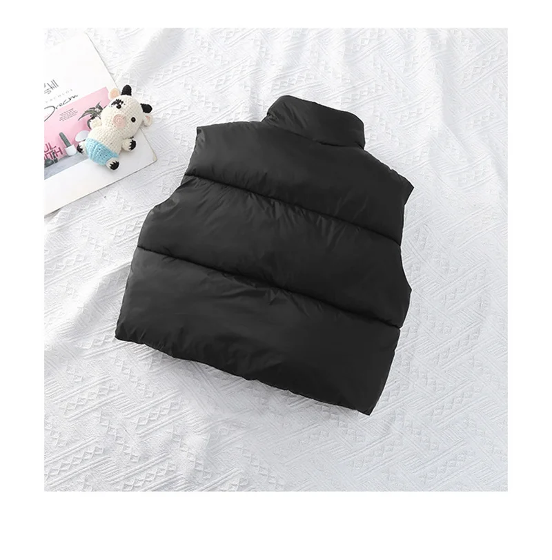 Herbst Kinder Warme Daunenweste Jacken Winter Jungen Mädchen Ärmellose Jacke mit Großen Taschen 3-12 Jahre Kinderkleidung Weste – Detail 6