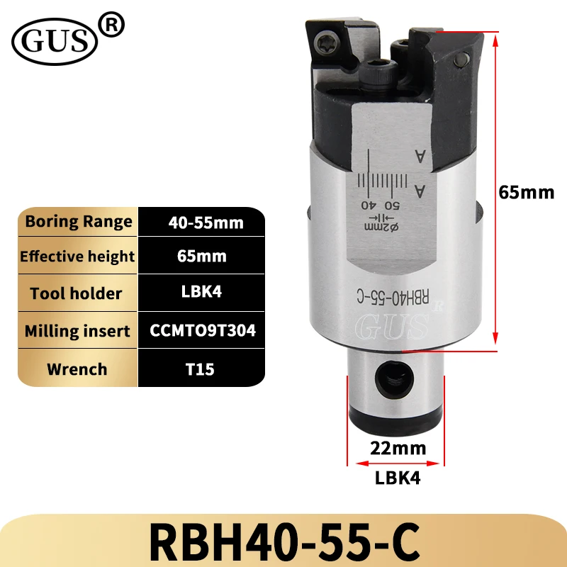 RBH Adjustable Double Edged Rough Boring Head RBH19-25 RBH25-33 RBH32-42 RBH40-55 RBH52-70 Boring Tools Bore CKB LBK1 2 3 4 5 6