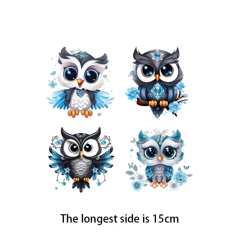 15cm Animal set ironing transfer patch, used for DIY flower T-shirts, Hippo Dinosaur Unicorn heat transfer, used for children\'s
