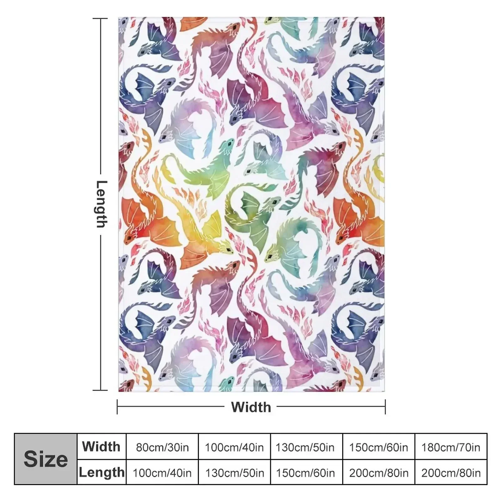 Dragon fire rainbow Throw Blanket Flannels Luxury St Decorative Beds warm winter Blankets