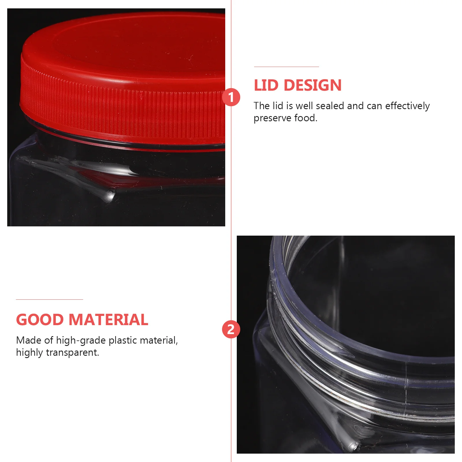 

5pcs Hexagon Food Storage Jar Plastic Airtight Containers Large Capacity Dry Food Kitchen Organization Pantry Storage Containers