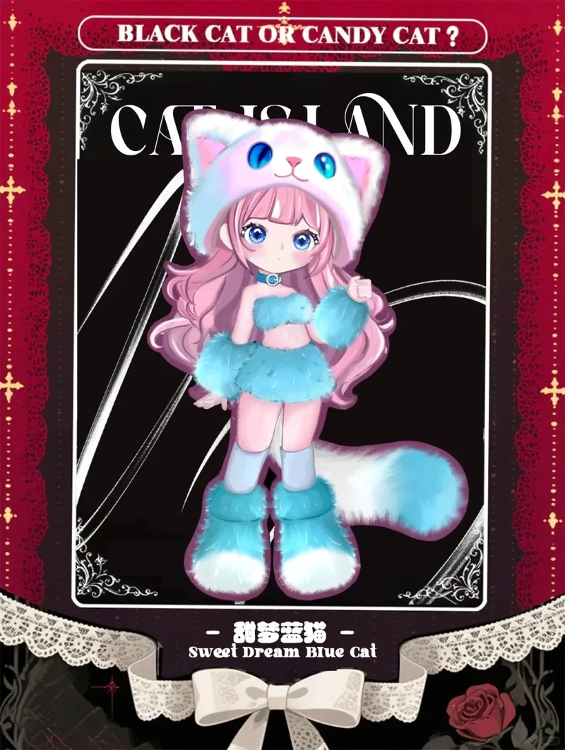 재고 있음 고양이 섬 원더랜드 BJD 랜덤박스 시리즈 데스크탑 장식품 모델 예쁜 소녀 인형 MJD 모바일 인형 어린이 장난감 선물