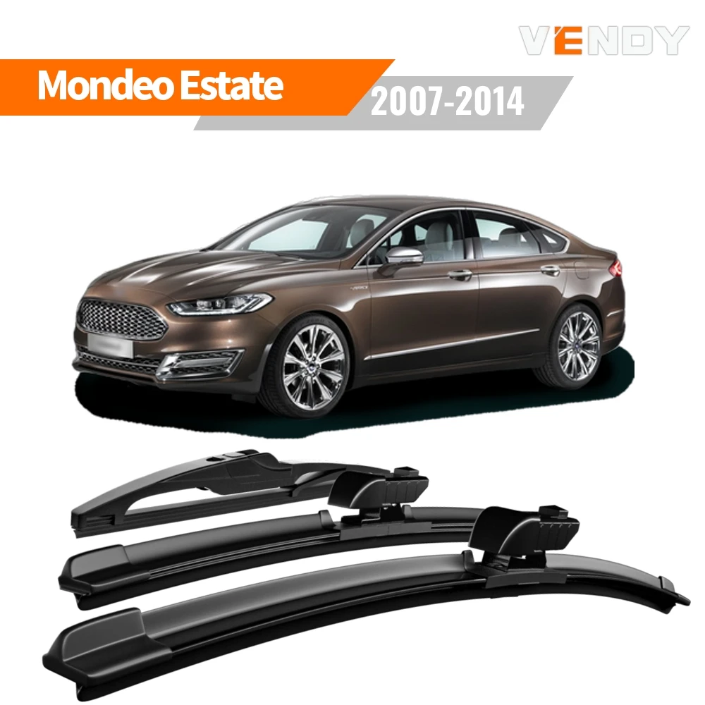 

1set Front & Rear Windshield Wiper Blades Windscreen Wipers For Ford Mondeo MK4 Estate 2007-2014 Rubber Brushes Car Accessories