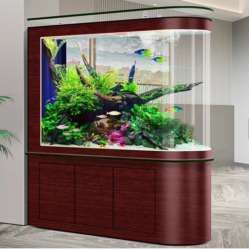 

Modern Minimalist Fish Tank Living Room Cabinet Screen Partition Foyer Large Waterless Maintenance Aquarium Furniture FYFT